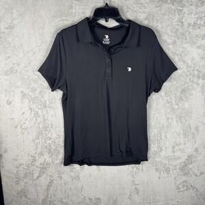 TRR Woman's Golf‎ Activewear Short Sleeve Button Down Polo Black Large